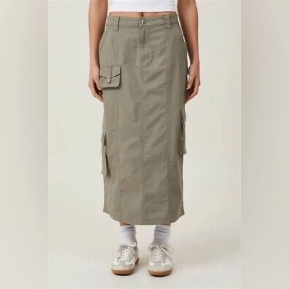 Cotton On Olive Cargo Utility Maxi Skirt